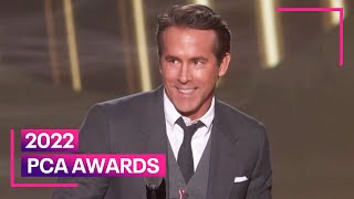 Ryan Reynolds Funny amp Heartfelt PCA Award Win Speech  E News [upl. by Ykcim]