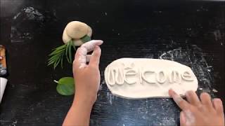 Air dry clay  Making Name board with air dry clay  welcome board [upl. by Faxen382]