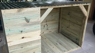 Backyard Dog House diy doghouse pig pen goat shelter tortoise Quick easy build CoopsByJoe fyp [upl. by Ayt840]