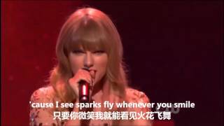 Taylor Swift  Sparks Fly （live）中英字幕 [upl. by Hsara]