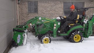 Two Snow Removal Options for Compact Tractors Snow Pusher and Edge Tamers [upl. by Nereen]