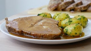 Schweinebraten mit Biersauce Rezept  Pork Roast with Beer Gravy Recipe  ENG SUBS [upl. by Muire]