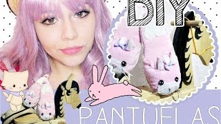 DIY Pantuflas Conejito ♥ Kawaii slippers [upl. by Trimble]