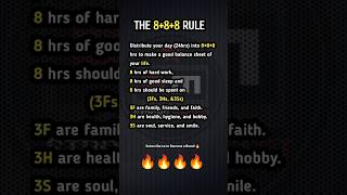 The 888 Rules 🔥 shorts motivation inspiration rulesforsuccessinlife viralvideo [upl. by Nylarad]