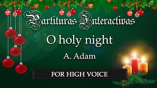 Cantique de Nöel O holy night KARAOKE FOR HIGH VOICE  A Adam  Key D Major [upl. by Sacken]