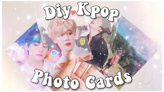 DIY Kpop Photo Cards BTS Edition  Holographic Transparent Two Sided  PrettyPrinceJin [upl. by Porter]