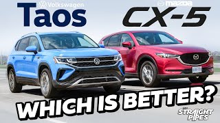 2022 VW Taos vs Mazda CX5 Review  BEST AFFORDABLE LUXURY SUVs [upl. by Nerrej]