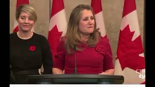 Chrystia Freeland Shts Herself on Stage Following Trump Win [upl. by Matthei]