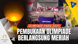 Momen Pembukaan Olimpiade Paris 2024 Kontingen Indonesia Naik Kapal Lewati Sungai Seine [upl. by Niwled]