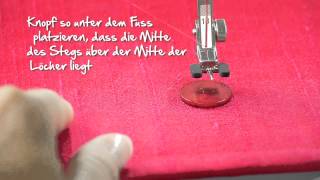 Tutorial Videoanleitung zu BERNINA Knopfannähfuss Nr 18 [upl. by Anawot27]