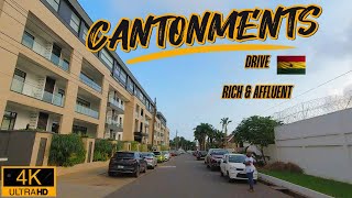 🇬🇭 Rich And Affluent CANTONMENTS 4K Driving Tour Accra  GhanaWest Africa [upl. by Nauqel]