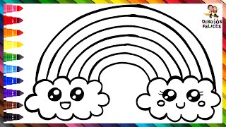 Dibuja y Colorea Un Lindo Arcoiris 🌈 Dibujos Para Niños [upl. by Etsirhc]