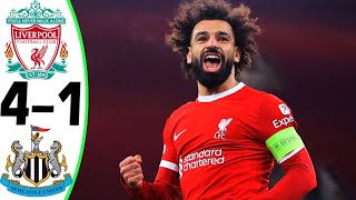 Liverpool vs Newcastle 41  All Goals and Highlights  2024 🔥 SALAH [upl. by Eada]