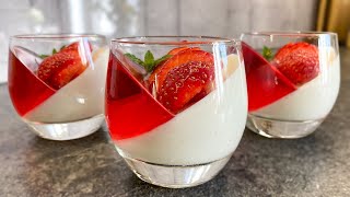 Panna Cotta with Strawberry Jelly Recipe [upl. by Wallinga695]