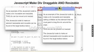 JS JAVASCRIPT RESIZABLE DIV  DRAGGABLE DIV  Simple Short JSCode to Make Element Draggable  Resize [upl. by Nahtannhoj353]