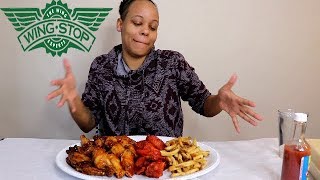 Wingstop Chicken Wings Mukbang [upl. by Atinwahs]