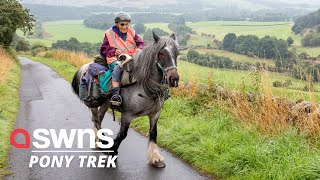 80yearold woman completes annual 600mile trek with her pony and dog  SWNS [upl. by Ardnaiek]