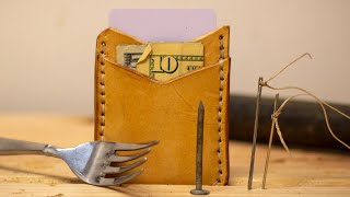 DIY Leather Wallet quotWITHOUT TOOLSquot  Surprisingly Doable [upl. by Ot]