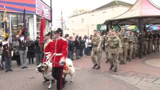 Soldiers from 2nd Battalion Mercian Regiment parade through Widnes North West England [upl. by Pump]