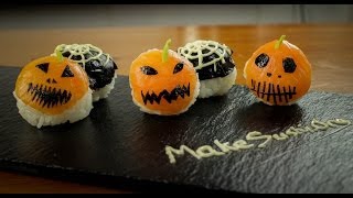 Halloween Sushi Balls  How to Make Halloween Food the Japanese Way [upl. by Akcir]