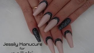 Ongle en gel quotForme ballerine effet sucre avec NAILISHquot [upl. by Sonnie]