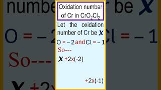 Calculate the oxidation number of Cr in CrO2Cl2 chemistry [upl. by Eduam]