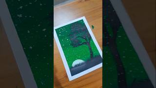 greencolor greenery painting I have made green paintings with black shadow tree leafpainting [upl. by Lomax]