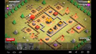 Thoroughfare  Town Hall Level 4  26 Barbarians 49 Archers 1 Balloon  Simple Clash of Clans [upl. by Nauqat85]