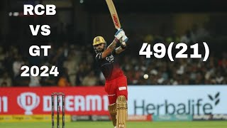 RCB VS GT 2024 highlights Virat Kohli 4921 [upl. by Rriocard166]