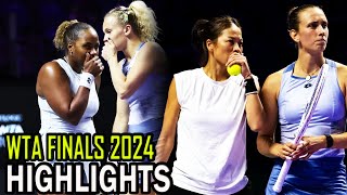 Hsieh  Mertens vs Siniakova  Townsend Highlights  WTA Finals 2024 [upl. by Annaerda793]