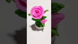 Clay art rose flowers bipahandcrafts clayartidea clayrose roseflower viralvideo viralshort [upl. by Atsirt]