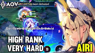 AOV  AIRI GAMEPLAY  HIGH RANK VERY HARD  ARENA OF VALOR LIÊNQUÂNMOBILE ROV COT [upl. by Feigin898]