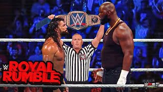 Roman Reigns vs Omos Royal Rumble 2022 [upl. by Fabiolas665]