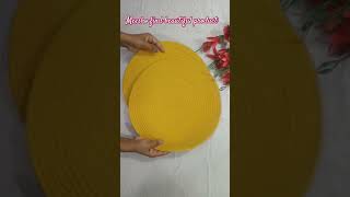 Yellow round mats  decorative mats for centre table ytshorts shorts placemats PriiyaMishraa [upl. by Raye]