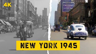 NEW YORK CITY 1945  Upscaled amp Colorized 60 FPS [upl. by Greer]