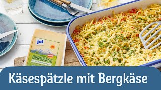 Käsespätzle mit Bergkäse selber machen 🧀  7 Zutaten  REWE Deine Küche [upl. by Ardnazxela]