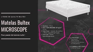 Le matelas Bultex Microscope 140x190 est un matelas ferme à prix réduit de fabrication française [upl. by Jonati447]