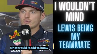 Max verstappen interview lewis hamilton being your teammate f1 maxverstappen formula1 [upl. by Ricardo916]