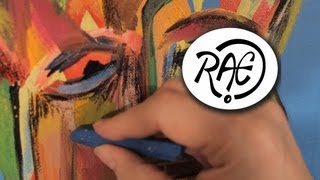 HOW TO PAINT WITH ACRYLIC PAINT and OIL PASTEL MIXED MEDIA ART Texture by RAEART [upl. by Baryram]