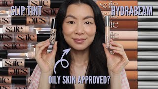 Saie Slip Tint Concealer vs Hydrabeam Concealer Review Oily Skin Approved [upl. by Ahsenac614]