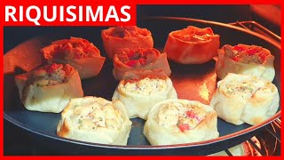 ✅ CANASTITAS con POLLO 🍗 TOMATE 🍅y QUESO 🧀 RECETA Facil con MASA de EMPANADAS [upl. by Hernardo]