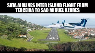 Rough SATA Landing Lajas Airport Terceira Island ​myportugeseculture [upl. by Binni]