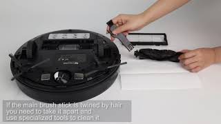 Proscenic 850T Robot Vacuum Cleaner How to clean the roller components [upl. by Collimore]