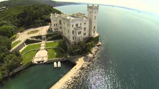 Castello di Miramare  Trieste Italia  drone aerial video [upl. by Rimma]