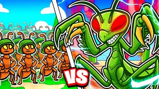 100000 ANT ARMY vs MASSIVE PRAYING MANTIS in Pocket Ants [upl. by Leontine]