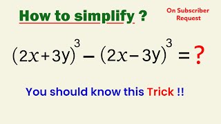 Simplify 2x  3y³  2x  3y³  You should know this Trick [upl. by Nylear630]