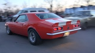 ORANGE 1968 Chevrolet Camaro 350 57L  V8 sound [upl. by Airdnaxela]