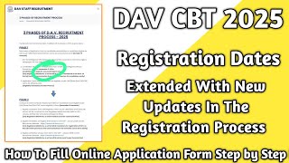 DAV CBT Recruitment Process 2025 Registration Dates Extended Latest Updates 💯 Proof With Doubts [upl. by Stalder741]