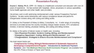 YouTube Webinar ED Coding Billing and Reimbursement for APCs [upl. by Anneuq465]