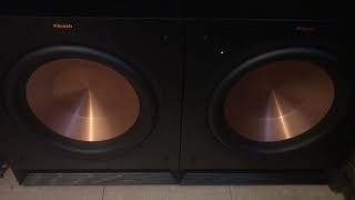 Two Klipsch SPL120s at about 40 volume [upl. by Gans]